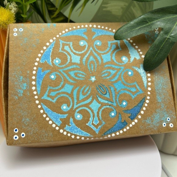 Bohemian Chic Jewelry Gift Set with Hand Painted Box - Unique Christmas Gift Box - Picture 8 of 16